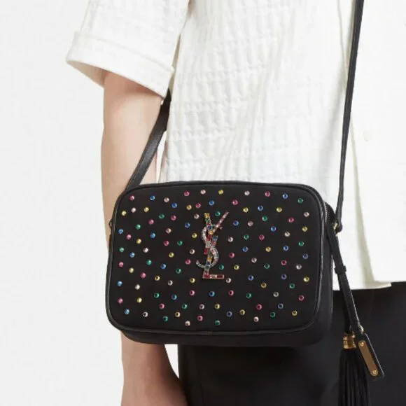 Yves Saint Laurent Rainbow Crystal Studded tassel crossbody Camera Bag - Picture 17 of 17